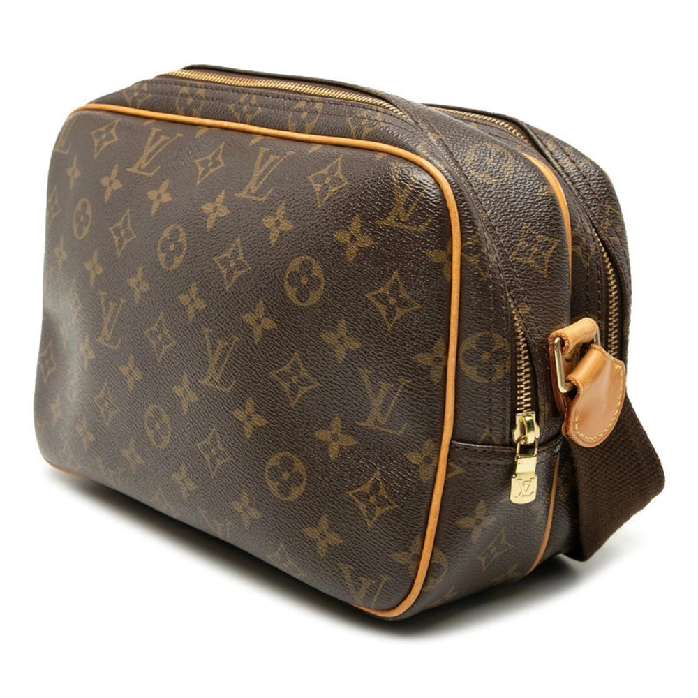 Louis Vuitton Reporter Leather Monogram Bag Shoulder Brown Crossbody Brown